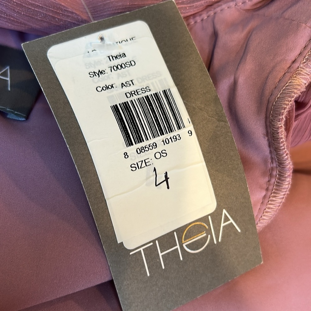 NWT Theia Sample Pleated Midi Dress Long Sleeve Size 4 - Picture 12 of 14